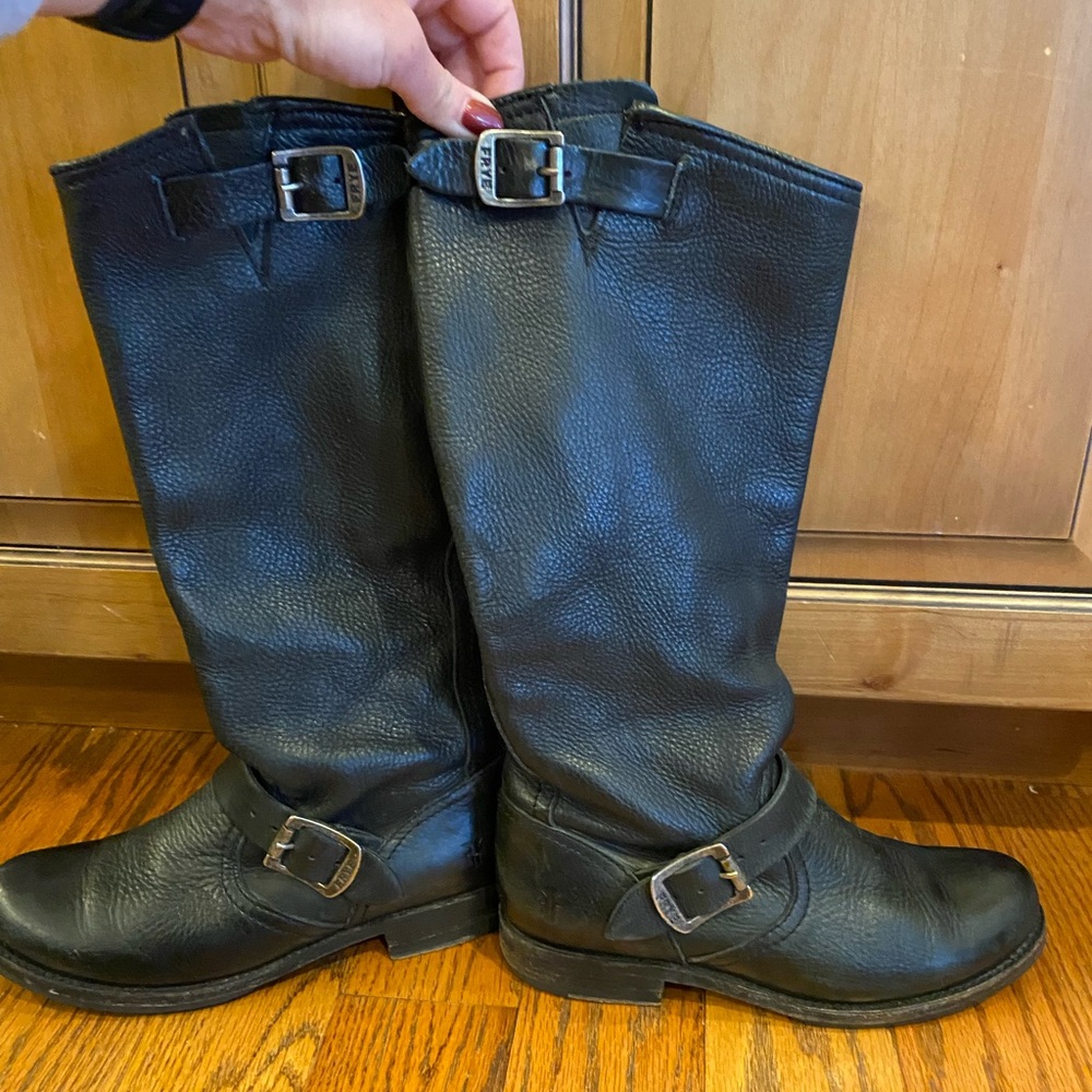 FRYE Black Leather Boots Size 7